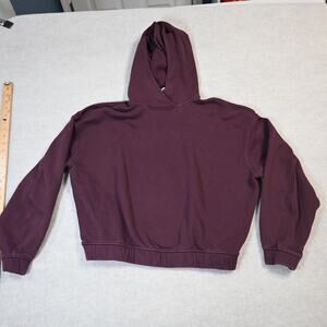 lululemon Women’s Hoodie Burgundy Plum Pullover Size 10 Cotton Blend